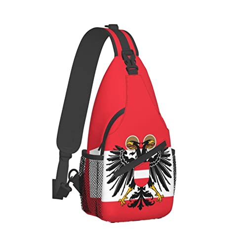 Mochila tipo bandolera con bandera austriaca negra unisex miniatura 3