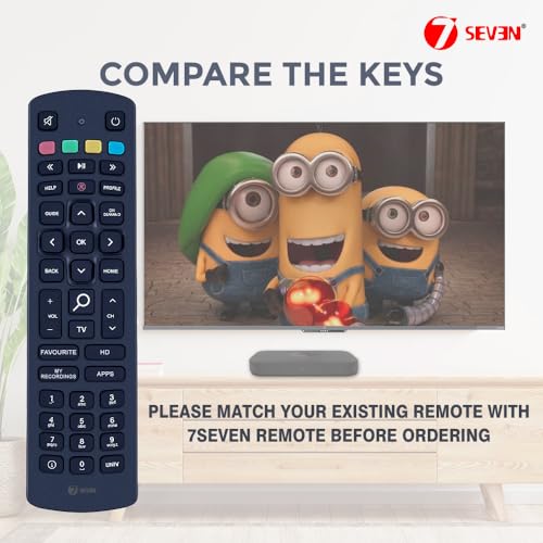 Image of 7SEVEN Compatible with Jio Remote for Fiber Set Top Box to Setup and Match Exactly Key by Key to Replicate Functions of The Existing Original Jio Remote Control (Jio Remote 2)
