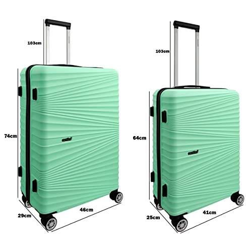 Conjunto Malas de Viagem 3 Peças Com Frasqueira Bordo Embarque Avião Rígida 4 Rodinhas Dupla 360° Ab