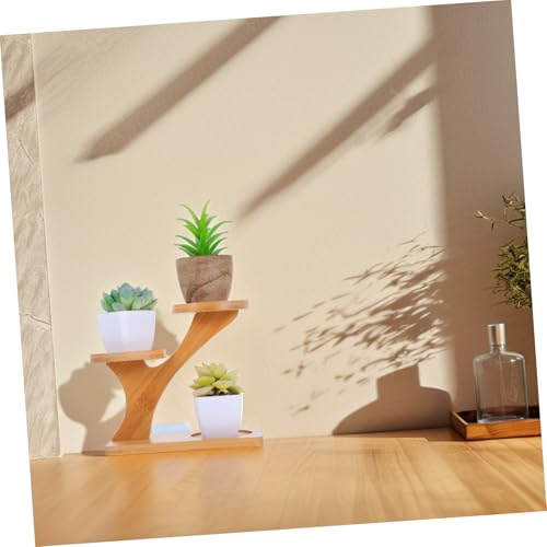 Support pour plantes étagère d'angle multifonctions et robuste en bambou - 5