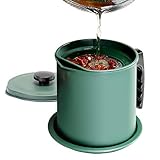 Bacon Grease Container Oil Keeper, Iron Cooking Oil Can with Removable Fine Mesh Strainer and A...