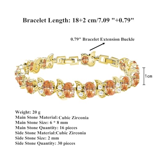 Image of LMXXVJ Fashion Tennis Bracelet Created Emerald White Gold Plated Charm Bracelet Gifts Jewelry for Women