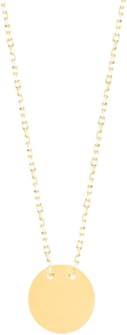 Gelin Bar Disc Necklace in 10k Solid Gold