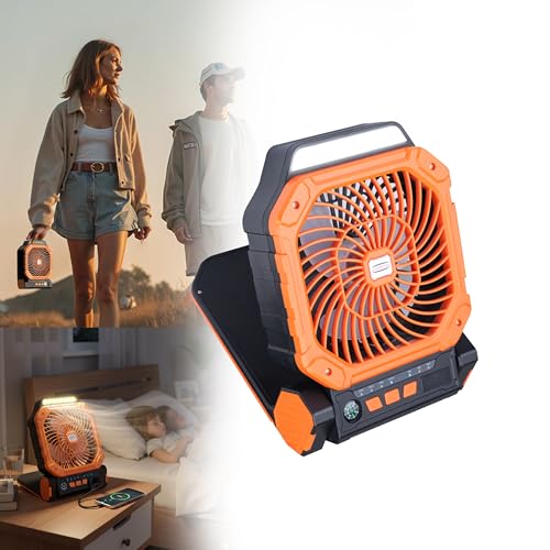 Homehop Solar Camping Lights Portable Fan for Outdoor, Waterproof...