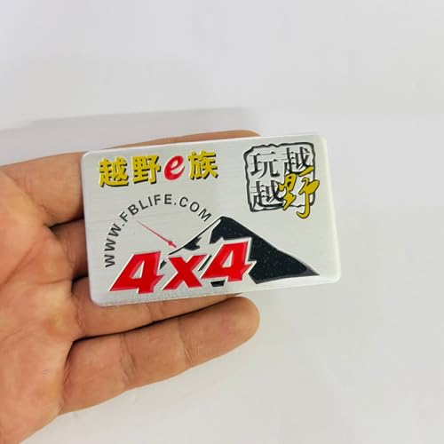 Image of Emblems for Car & Bike Metal Lo.go and Grill Me.tal Lo.go, Auto Accessories for Car Emblem 3D Badge Auto Racing Sport Sticker Grand Tourer Decal. (4X4 Metal Slim Sticker)