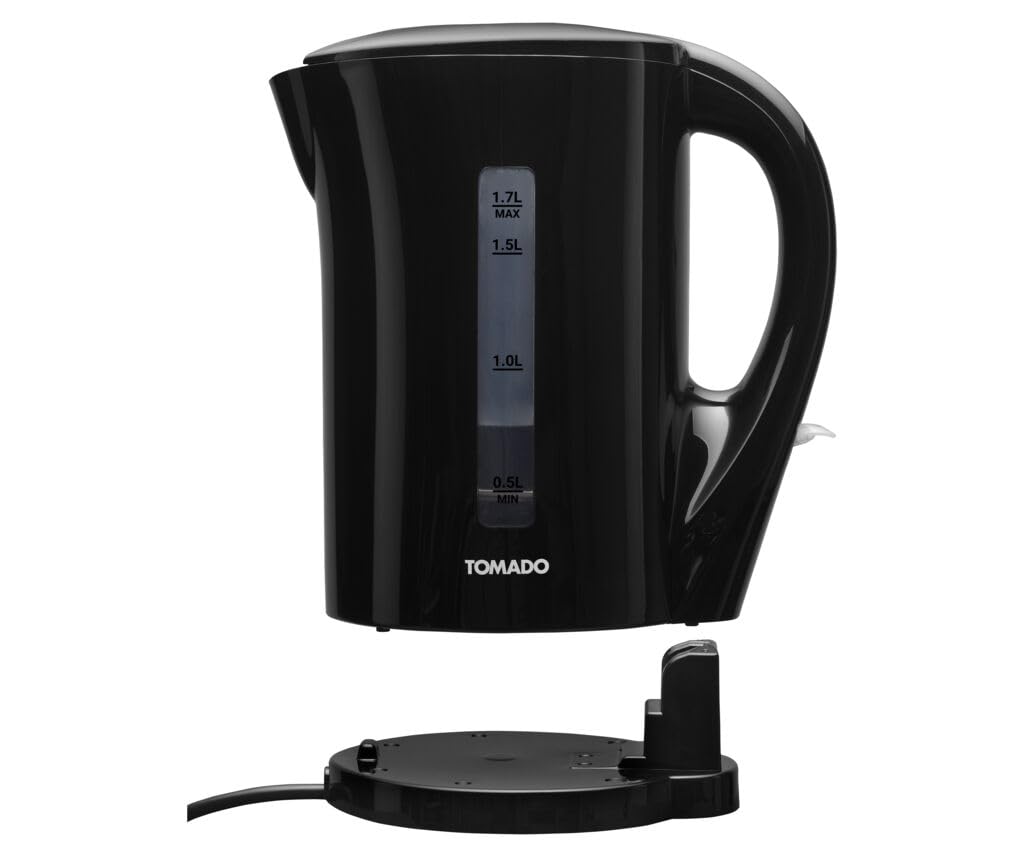 Tomado TWK1700B - Bollitore - 1,7 litri - Indicatore del livello dell'acqua - Nero