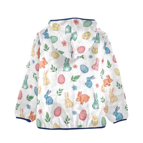 Colorful Easter Bunnies Boy Comfy Warm Fleece Jacket with Polar Fleece Lining 3T2