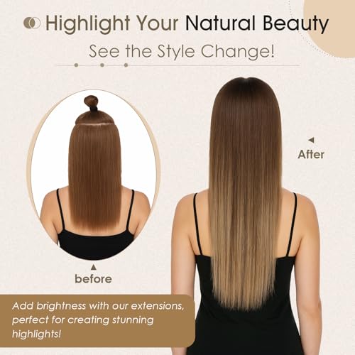 Elailite Hair Extensions Clip In Real Human Hair Remy Single Clip Brown Double Weft 6 Pcs Seamless Highlights Hairpieces Straight - #02 Dark Brown - 10 Inch 31g - Image 5