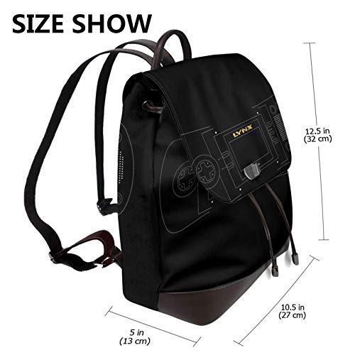 Atari Lynx Handheld Gaming Consoleladies Leather Backpack, Leather Fashion Backpack Travel Daily Backpack
