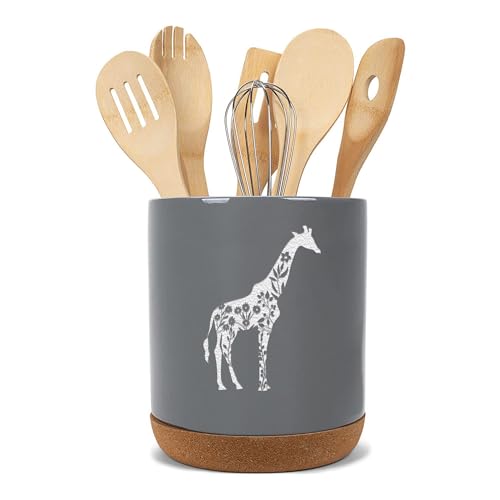 BLACK FOREST DECOR Bear Plaid Ceramic Utensil Holder