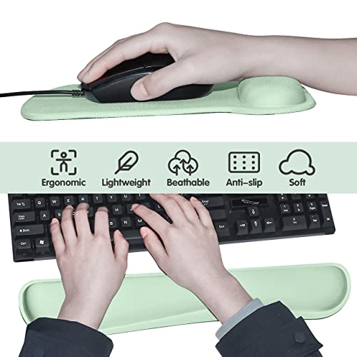 Qingler Ergonomic Mouse Pad With Wrist Support, Comfortable Keyboard Wrist Rest, Memory Foam Keyboard Pad And Soft Gel Mouse Pad, Easy Typing And Relieve Wrist Pain, Gaming, Home, Office #TOP4