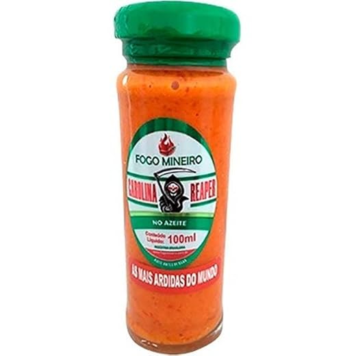 Pimenta Carolina Reaper No Azeite 100ml - Fogo Mineiro