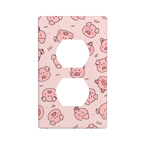 Nozidse Pink Pig Outlet Lichtschalterabdeckung, dekorative Schalterplatten und Steckdosenabdeckungen, Wandplatten für elektrische Küche, Zuhause, Büro, Kunstdekoration Cover