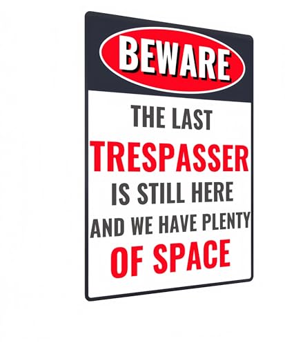 Carastora Spooky Halloween Decor Sign – Rustic Metal Wall Art for Outdoor Fence, Patio, Garage, or Man Cave, Funny Haunted Theme, 12x8 Inch