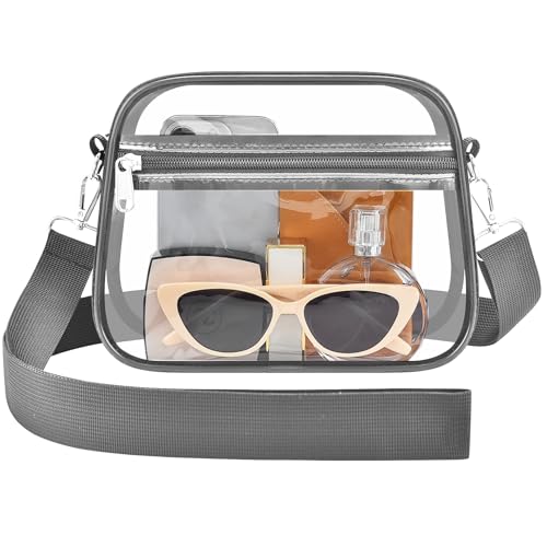 Image of Clear Bag for Stadium Events - Stadium Approved Small Mini Clear Purse, Women's Top-Handle Handbags for Sports Concerts