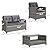 Outsunny 4 Pieces Patio Furniture Sets with Cushions, PE Rattan Wicker Conversation Chairs w/Two-Tier Coffee Table for Backyard Porch Garden Poolside and Deck, Charcoal