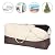 Vailge Patio Cushion/Cover Storage Bag Waterproof Outdoor Patio Furniture Seat Rectanglar Cushions Storage Bag , Zippered Protective Patio Cover Carrying Bag with Handles - Oversized,Beige & Brown