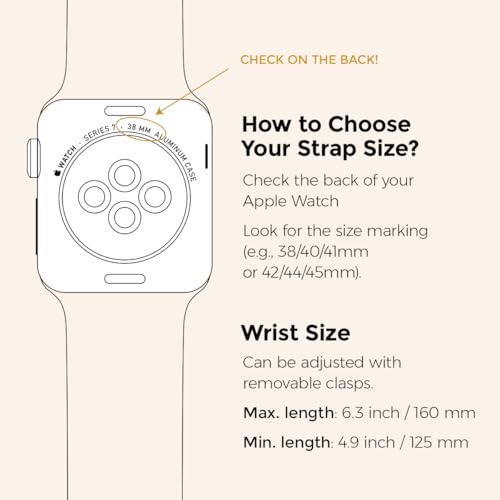 Image of My Pretty Strap - Compatible Apple Watch Band Strap, Stainless Steel Fashion iWatch Replacement Strap- Easy Resizing, No Tool Needed, Fits Most Wrists- Series 1-11, SE and Ultra