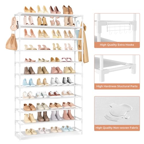 Zapatero de 11 niveles con 33% de descuento, capacidad para 55 pares