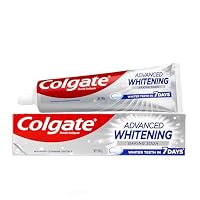 Colgate Advanced Whitening Baking Soda Toothpaste, With Micro-Cleansing Crystals, Instantly Brightens, Whiter Teeth In 7 Days, Tartar Control, Clinically Tested to Whiten, Gluten Free, Vegan, 180g