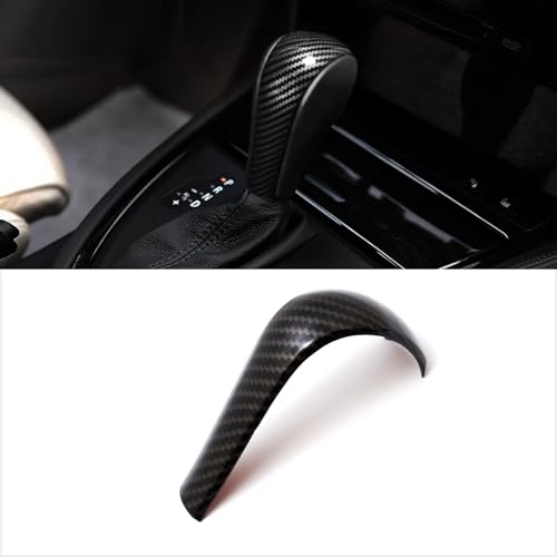 WODOFO GDR Car Center Control Gear Shift Knob Head Frame Cover Sticker Interior Trim Compatible with BMW E87 E90 E92 E93 5 3 Series X5 X3 Carbon Fiber Style C
