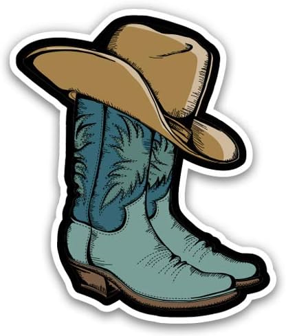 GT Graphics Express Cowboy Boots - 8" Vinyl Sticker - for Car Laptop I-Pad - Waterproof Decal