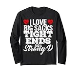 I Love Big Sacks Tight Ends And A Strong D Funny Vintage Long Sleeve T-Shirt