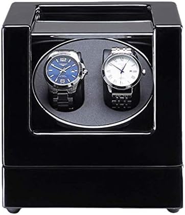 Mechanical Watch Shaker Automatic Watch Winder with Super Quiet Motor and Blue LED Light Piano Finish Black Leather Lining 4 Rotation Mode Setting