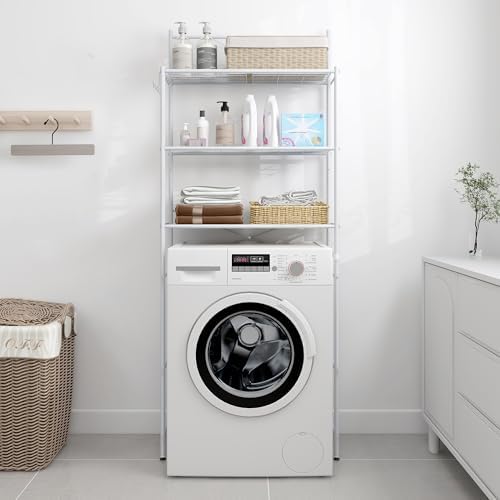Etagère de rangement à 3 niveaux pour salle de bain Toilette Machine à