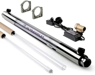 iSpring UVF55FS Whole House UV Water Filter with Smart Flow Sensor Switch, 55W, 12 GPM