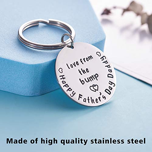 Love From The Bump Happy Father’s Day Gift Daddy To Be Gift Keychain Keyring Stainless Steel (Keychain) #TOP2