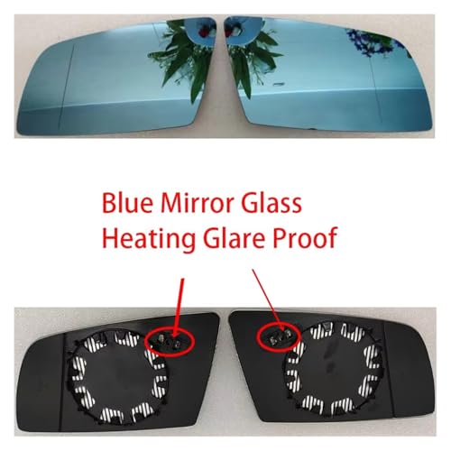 Miroir de rétroviseur bleu pour BMW Série 5 E60 E61 et 6 E63 E64 côté gauche dégivrant - 7