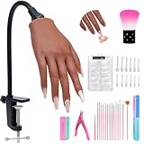 Veikmv Practice Hand for Acrylic Nails, Realistic Silicone Training Hand with Flexible Fingers for Nail Art Practice,Professional Mannequin Hand Model Kit for Gel Polish