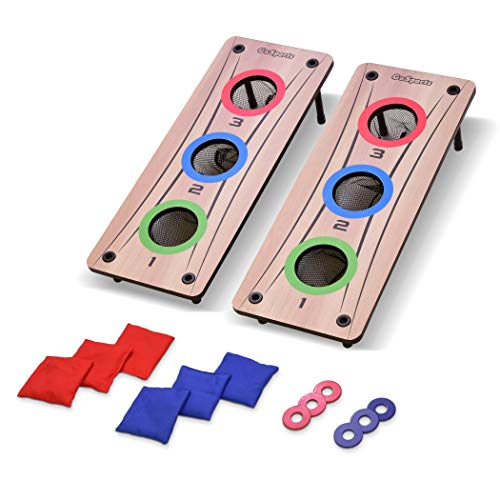 GoSports 2-in-1 Bean Bag Toss and Washer Toss Combo Outdoor Game - Fun
