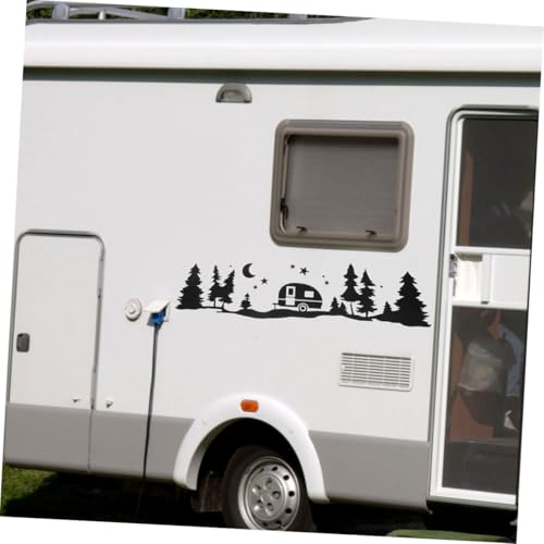 Calcomanías de vinilo de luna y árbol 2 piezas de PET negro para autocaravanas 6