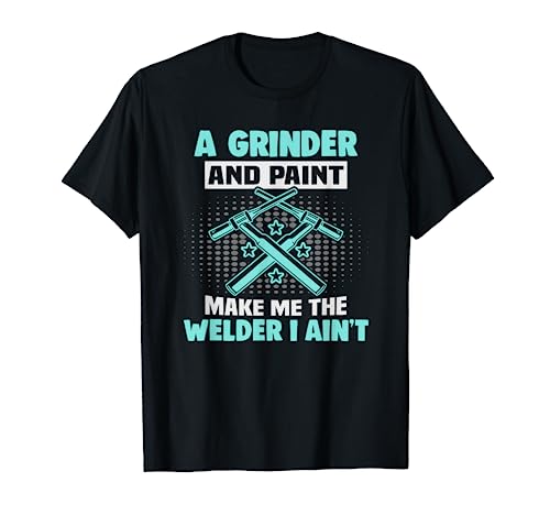 Welder T-Shirt with Grinder and Paint Design