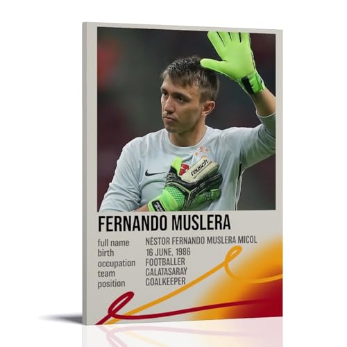 JUAWEYQOEA Poster su tela di Fernando Muslera, decorazione artistica da parete, vintage, decorazione estetica per stanze, 30 x 45 cm, con cornice JUAWEYQOEA Poster su tela di Fernando Muslera, decorazione artistica da parete, vintage, decorazione estetica per stanze, 30 x 45 cm, con cornice