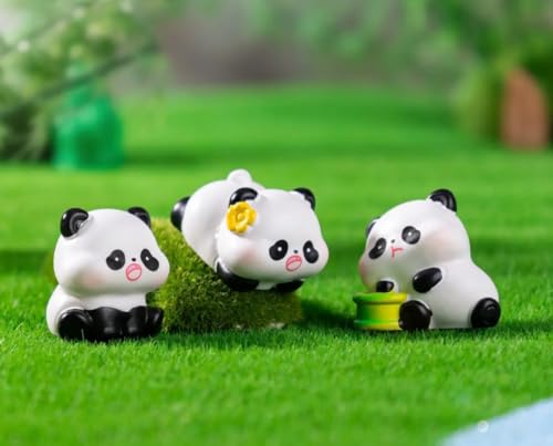Image of VRB Dec 1 Set Miniature Showpiece Set for Home Decor,Car Dashboard,Valentine,Living Room,Gifts Figurines,Cake Decoration Items,Figurines for Home Decor. ((6 Pcs Lazy Cute Panda))
