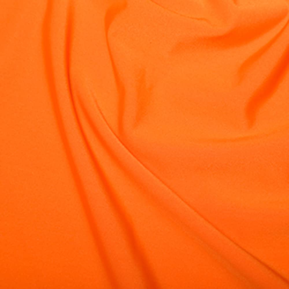 Oh Sew Crafty Limited Flo Orange Plain All Way Stretch Lycra Fabric Nylon Spandex Dress Dance Wear 150Cm Wide (Per Metre) (Flo Orange)