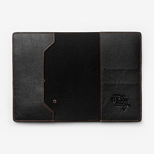 Image of The Messy Corner Unisex Vegan Leather Passport Cover | Classy & Stylish Printed Travel Case | (Black, Explorer)
