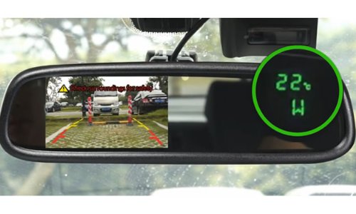 BOYO VTM43TC - Replacement Rear-View Mirror with 4.3" TFT-LCD Backup Camera Monitor and Temperature/Compass Display - Thumbnail 4