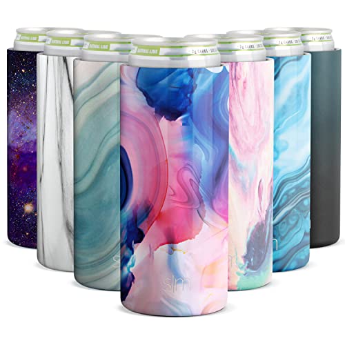 Simple Modern Skinny Can Cooler for Slim Beer and Hard Selzer | Vacuum Insulated Stainless Steel Drink Sleeve Holder for 12oz Slim Cans | Ranger Collection |Dreamcicle