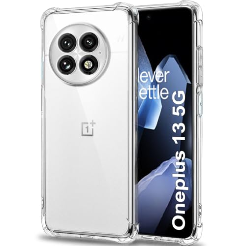 Image of TheGiftKart Crystal Clear Back Cover Case for OnePlus 13 5G | Raised Bumps for Camera & Screen Protection | Ultra Clear Soft Silicone Back Cover Case for OnePlus 13 5G (TPU, Transparent)