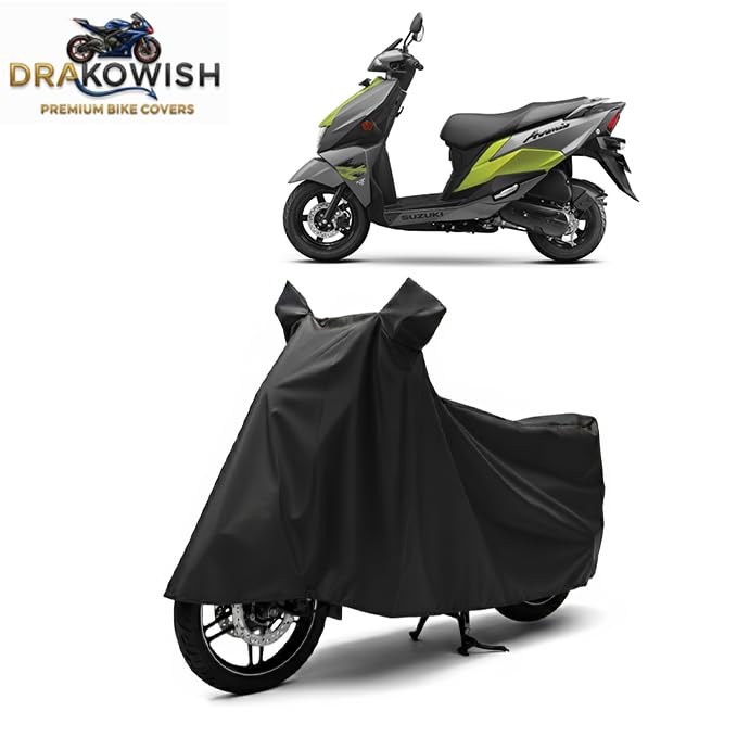 Image of DRAKOWISH Waterproof Scooty Cover for Suzuki Avenis 125 | All Weather Protection from Rain, Dust, UV Rays & Scratches with Mirror Pockets & Buckle Belt | Avenis 125 Scooty Cover