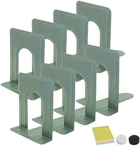 Book Ends,DARUITE Bookends Metal Book Ends Book Ends for Shelves Book Holder Book Ends for Children Non-Skid Heavy Duty Book Ends Decorative Bookends for School Office Home Black (4 Pairs 170mm)