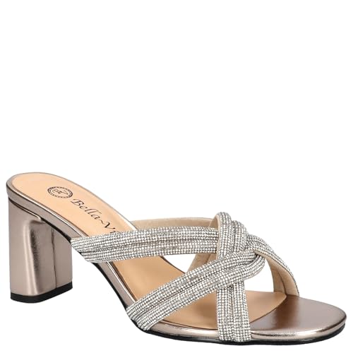 Bella Vita Womens Carmen Faux Leather Heels Gold 9 Wide (C,D,W)