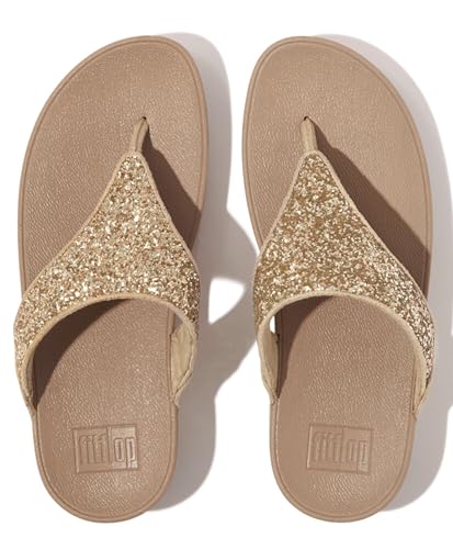 Image of FitFlop Lulu Multi-Tonal Glitter Toe-Post Sandals