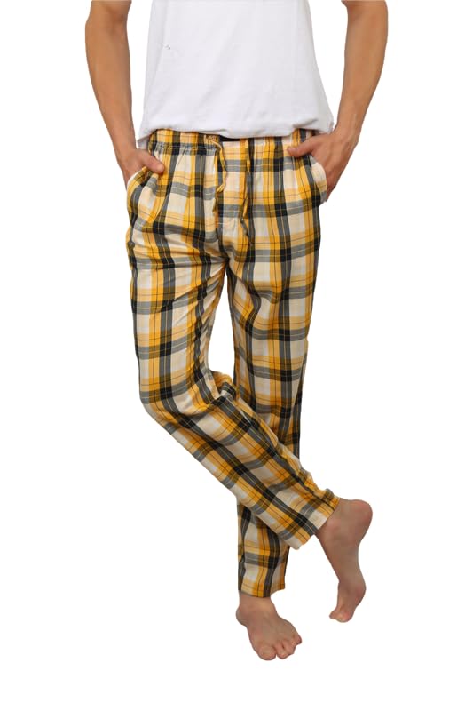 albatross Men's Cotton Blend Soft and Super Comfortable Checkered Pajamas-picture-30
