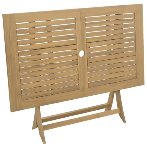 Mesa de jardín plegable de madera rectangular 120x70x75 cm 8