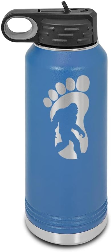 Bigfoot Foot Print Laser Engraved Water Bottle Customizable Polar Camel Stainless Steel with Straw - v3 yeti Big Foot Green 32 oz